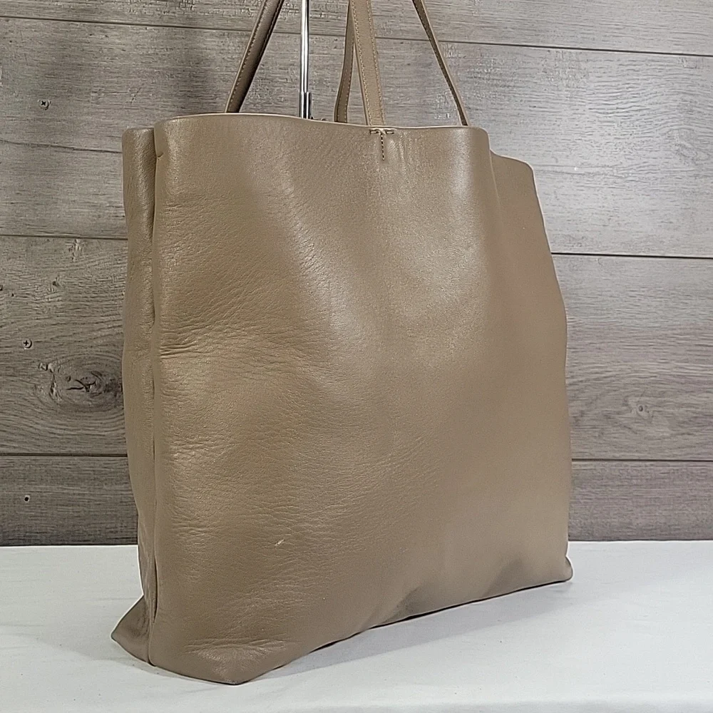 Theory Taupe Soft Leather Tote Bag